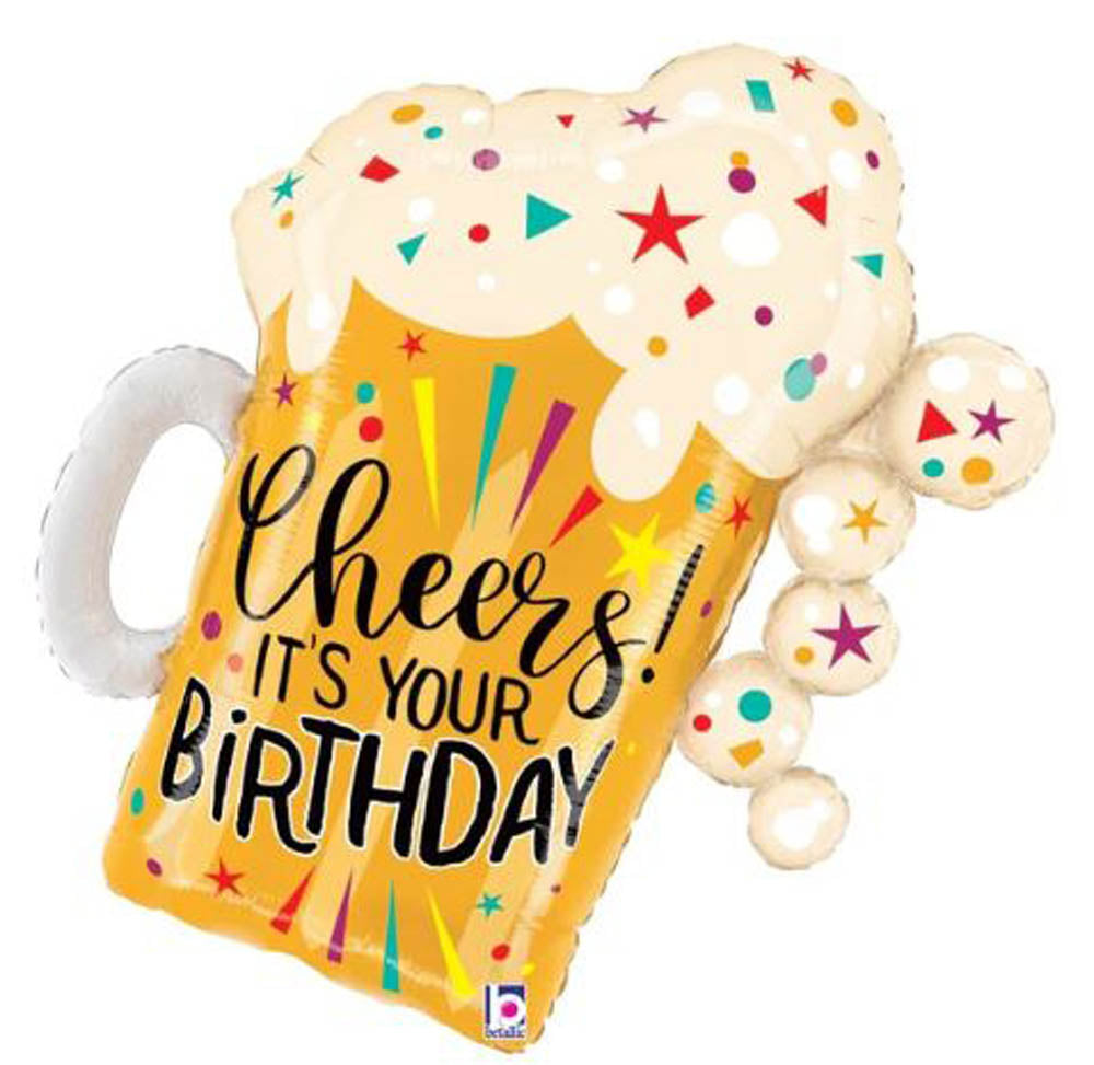 27" Birthday Fun Confetti Beer Balloon